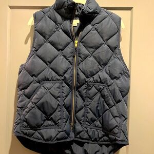 Original Jcrew navy quilted down puffer vest. Size large